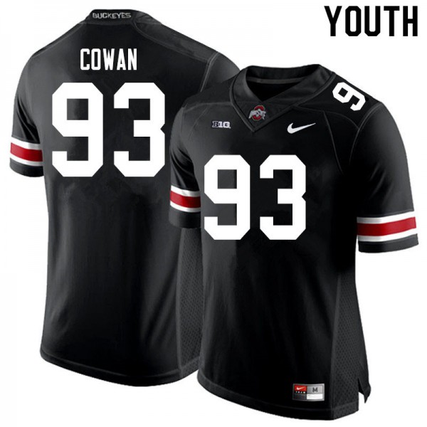 Ohio State Buckeyes #93 Jacolbe Cowan Youth High School Jersey Black OSU32226
